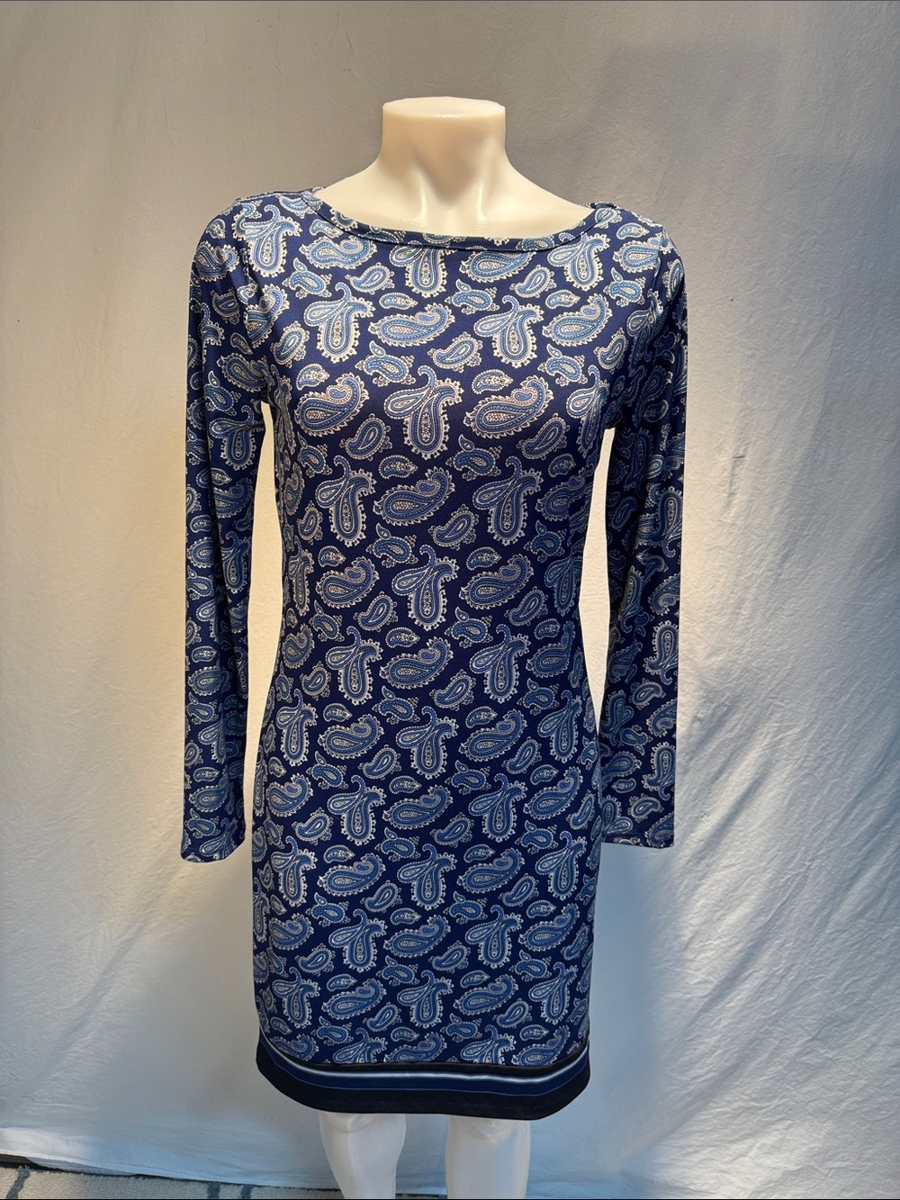 MICHAEL Michael Kors Navy Paisley Long-Sleeve Knit Dress